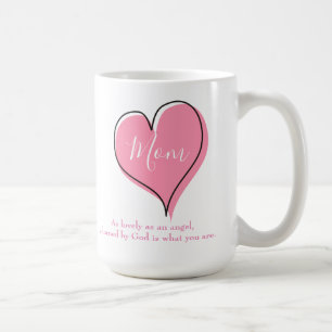 Mom Pretty Pink Heart Coffee Mug