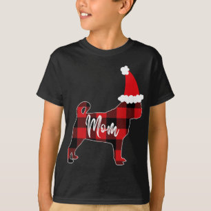 Mom Pug Dog Christmas Mama Pajama Red Plaid Buffal T-Shirt
