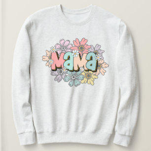 Mom Pullover Retro Mama Floral Sweatshirt
