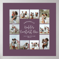 Mom purple elegant modern minimal photo collage