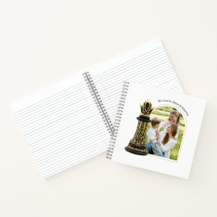 MOM Queen of my life, Golden Script Black Chess Notebook