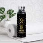 MOM Queen of my life, Golden Script Black Chess  Water Bottle<br><div class="desc">🖤👑 Modern MOM Queen of my life, Golden Script Seamless Doodles Black Crystal Chess Water Bottles: 🖤👑 Regal Crown: "Mom, Queen of My Life" Mother’s Day or Birthday Gifts & Stationery Collection full of love & elegance . 🖤👑 She’s the heart of the home and the queen of the family,...</div>