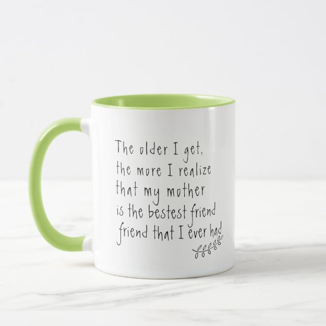 Mom Quote Mug, The Best Friend Mother's Day Gift Mug (Left)