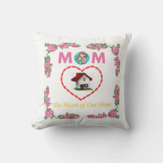 Mom Quote Throw Pillow - Floral Design.