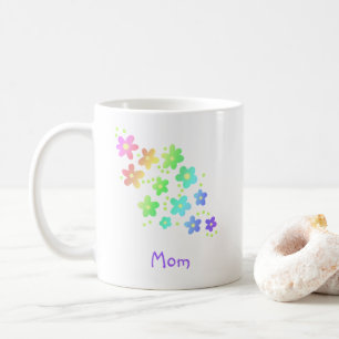 Mom Rainbow Flowers Mug