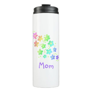 Mom Rainbow Flowers Thermal Tumbler
