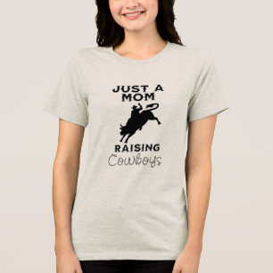 Mom Raising Cowboys Western Tri-Blend Shirt