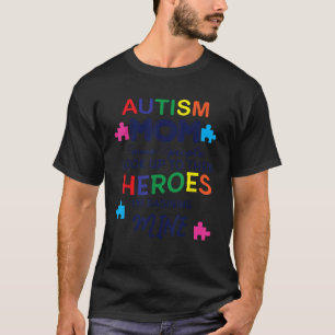 Mom Raising Superhero Puzzle Cool Autism Awareness T-Shirt