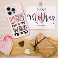 Mom Raising Wild Things Quote Funny Leopard Print