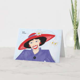 Mom Red Hat Birthday Card