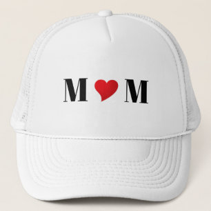 Mom red heart, Mum, Mother's Day, Birthday gift Trucker Hat