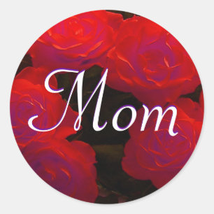 Mom Red Roses Sticker