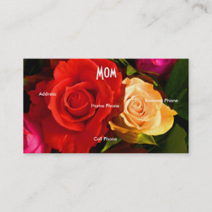 Mom Red Yellow Roses Profile Card