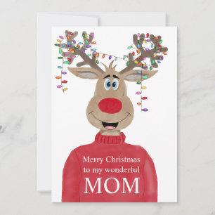 Mom Reindeer Christmas Customizable Holiday Card