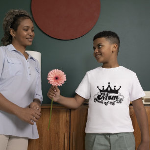 MOM Reine de ma vie T-Shirt blanc pour garçons