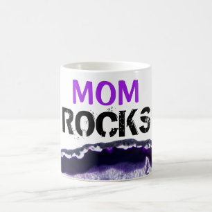 *~* Mom Rocks Stones Lapidary Agate Coffee Mug