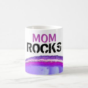 *~* Mom Rocks Stones Lapidary Agate Slab Coffee Mug
