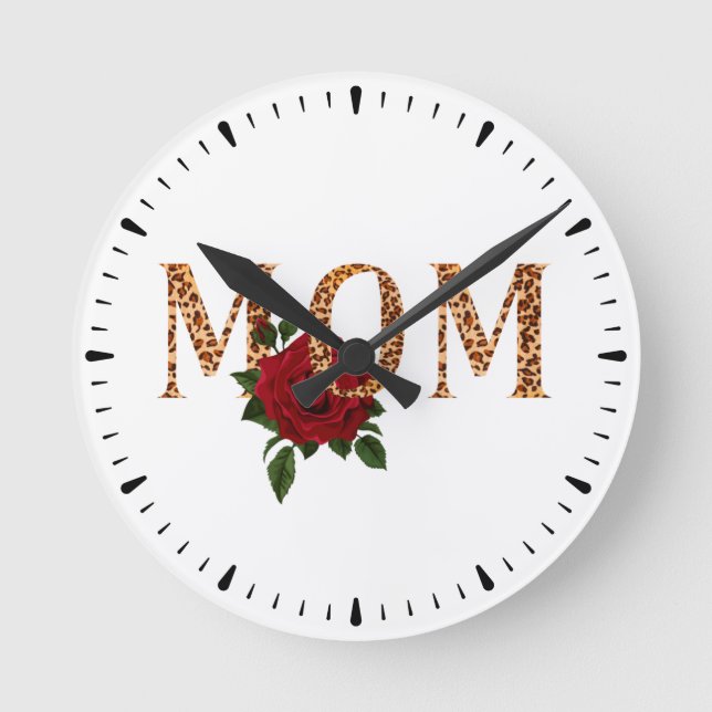 Mom Rose  Round Clock (Front)