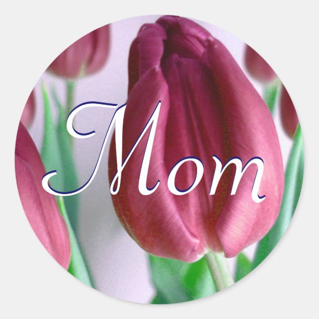 Mom Rosey Tulips Sticker (Front)