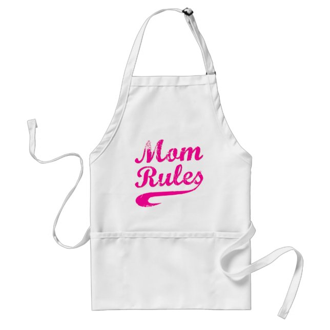 Mom Rules Funny Saying Standard Apron (Front)