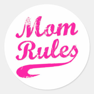 Mom Rules Funny Saying Sticker