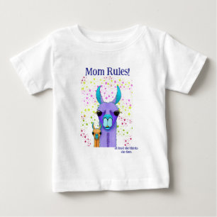 Mom Rules Momma LLama & Baby T-Shirt