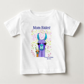 Mom Rules Momma LLama &  Baby T-Shirt