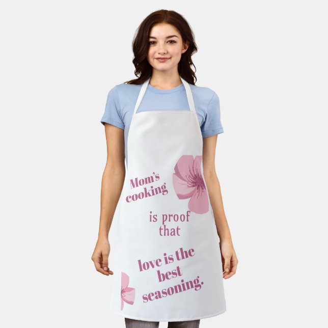 Mom’s Cooking Love Is The Best Seasoning Gift Apron (Worn)