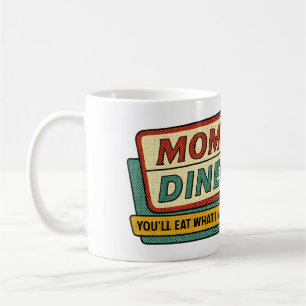 Mom’s Diner Retro Sign – 1950s Halftone Humour Coffee Mug