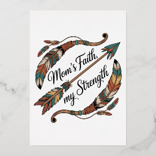 Mom’s Faith, My Strength Foil Holiday Card