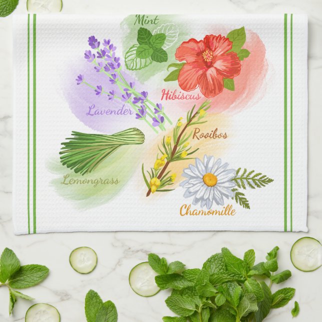 Mom’s Favourite Herb Tea  Kitchen Towel (Folded)