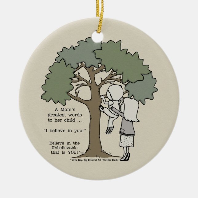 Mom’s Greatest Words Ceramic Ornament (Front)