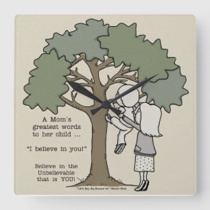 Mom’s Greatest Words Square Wall Clock