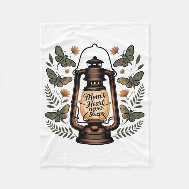 Mom’s Heart Never Sleeps Fleece Blanket (Front)