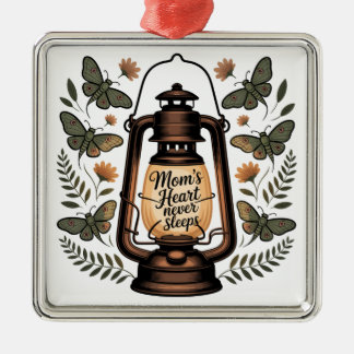 Mom’s Heart Never Sleeps Metal Ornament