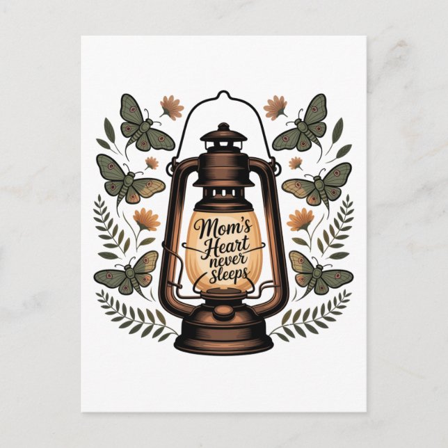 Mom’s Heart Never Sleeps Postcard (Front)