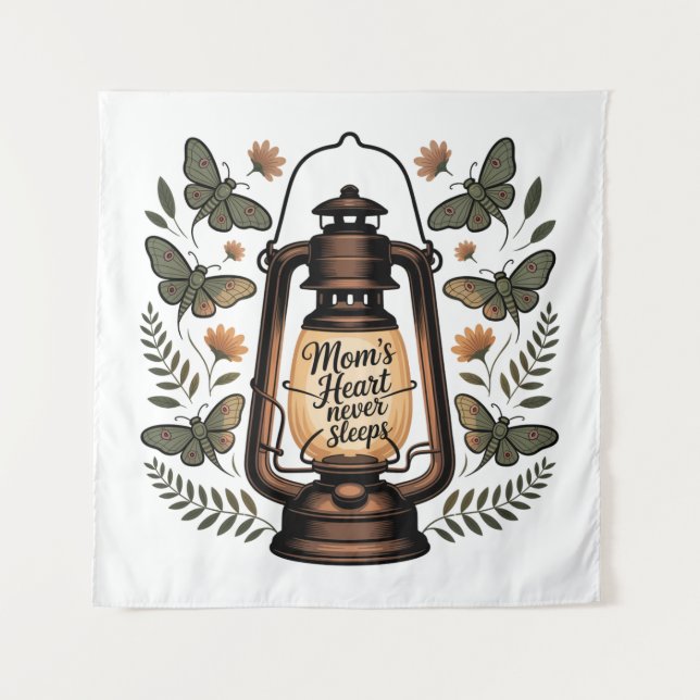 Mom’s Heart Never Sleeps Tapestry (Front)