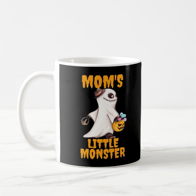 Mom’s Little Boo Monster Funny Graphic Coffee Mug (Left)