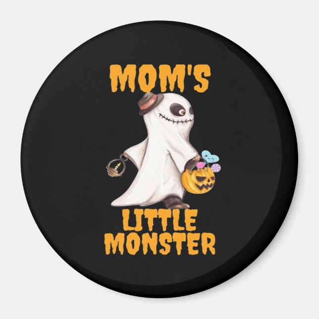 Mom’s Little Boo Monster Funny Graphic Magnet (Front)