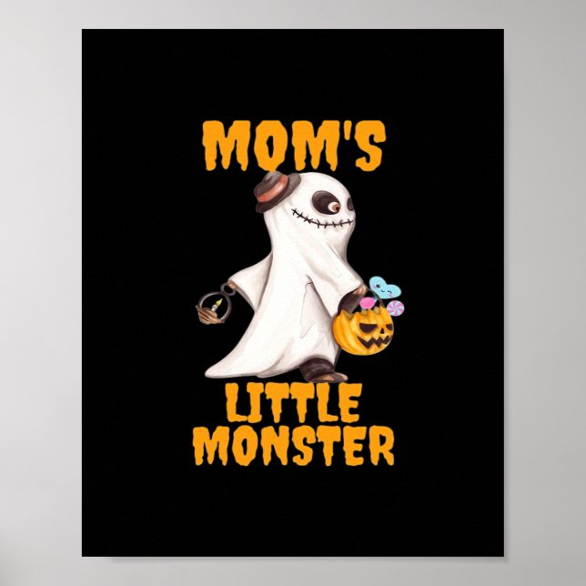 Mom’s Little Boo Monster Funny Graphic Poster (Front)