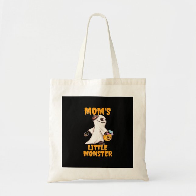 Mom’s Little Boo Monster Funny Graphic Tote Bag (Front)