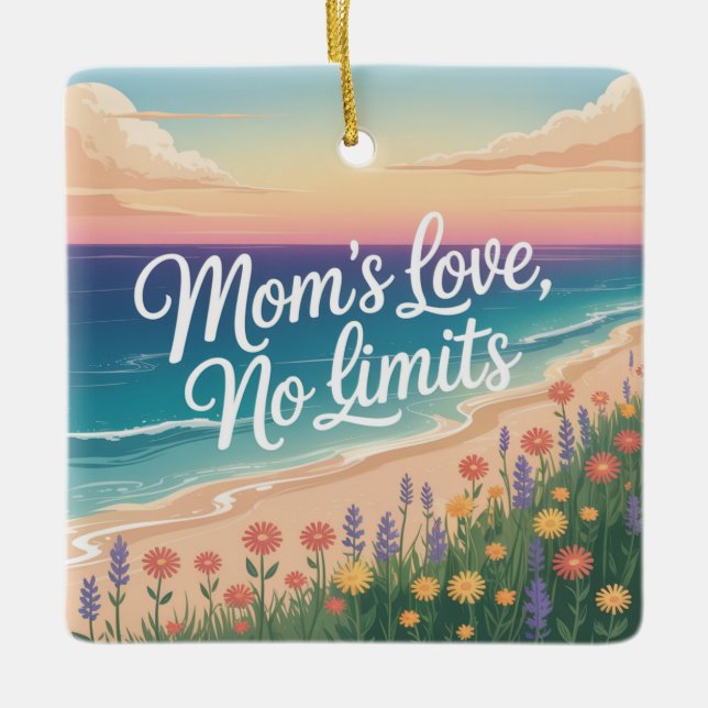 Mom’s Love, No Limits Ceramic Ornament (Front)