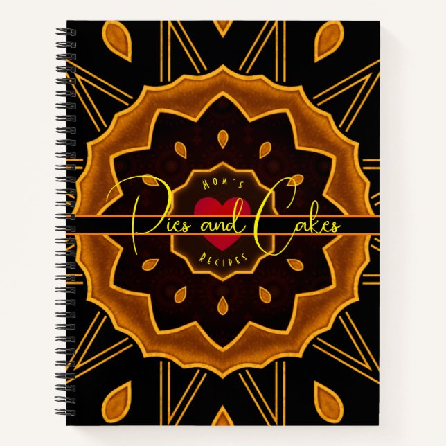 Mom’s Pies & Cakes Recipes Spiral Notebook (Front)