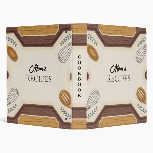 Mom’s Rustic Kitchen Recipe Layout Editable Binder (Background)