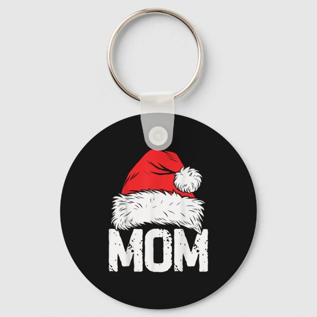 Mom Santa Christmas Family Matching Pyjamas Mama X Keychain (Front)