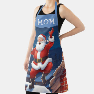 Mom   Santa Dancing On The Rooftops Blue Apron
