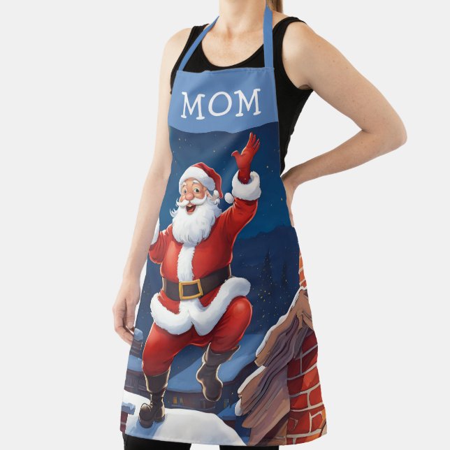 Mom | Santa Dancing On The Rooftops Blue Apron (Insitu)