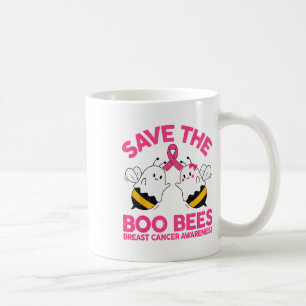 Mom Save The Breast Cancer Funny Halloween Boo Bee Coffee Mug