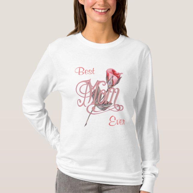 Mom Script and Rose T-Shirt (Front)
