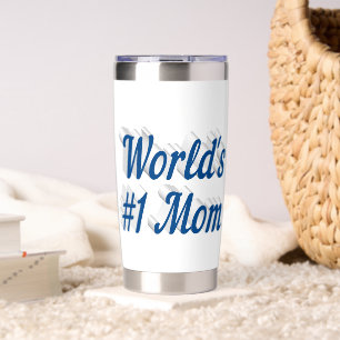Mom sea blue text  insulated tumbler